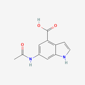 molecular formula C11H10N2O3 B7517760 6-acetamido-1H-indole-4-carboxylic acid 
