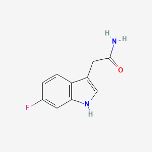 molecular formula C10H9FN2O B7517763 2-(6-氟-1H-吲哚-3-基)乙酰胺 
