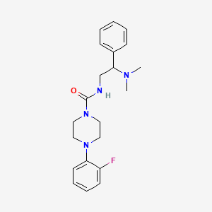 molecular formula C21H27FN4O B7517859 N-[2-(dimethylamino)-2-phenylethyl]-4-(2-fluorophenyl)piperazine-1-carboxamide 