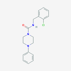 molecular formula C18H20ClN3O B7517865 N-[(2-chlorophenyl)methyl]-4-phenylpiperazine-1-carboxamide 