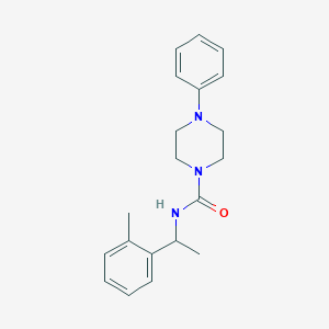 molecular formula C20H25N3O B7517870 N-[1-(2-methylphenyl)ethyl]-4-phenylpiperazine-1-carboxamide 