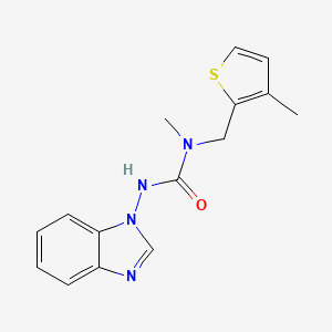 molecular formula C15H16N4OS B7517880 3-(Benzimidazol-1-yl)-1-methyl-1-[(3-methylthiophen-2-yl)methyl]urea 