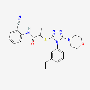N-(2-cyanophenyl)-2-[[4-(3-ethylphenyl)-5-morpholin-4-yl-1,2,4-triazol-3-yl]sulfanyl]propanamide