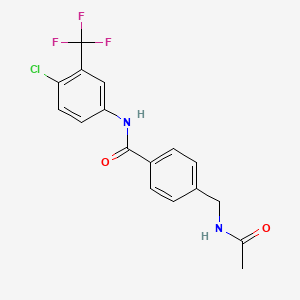 molecular formula C17H14ClF3N2O2 B7517911 4-(acetamidomethyl)-N-[4-chloro-3-(trifluoromethyl)phenyl]benzamide 