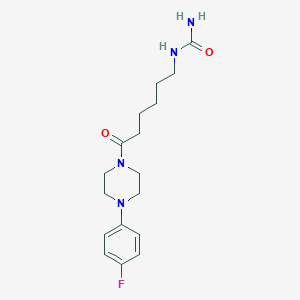 molecular formula C17H25FN4O2 B7517912 [6-[4-(4-Fluorophenyl)piperazin-1-yl]-6-oxohexyl]urea 