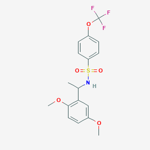 molecular formula C17H18F3NO5S B7517927 N-[1-(2,5-dimethoxyphenyl)ethyl]-4-(trifluoromethoxy)benzenesulfonamide 