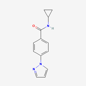 molecular formula C13H13N3O B7517936 N-cyclopropyl-4-pyrazol-1-ylbenzamide 