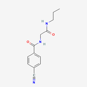 molecular formula C13H15N3O2 B7517941 4-cyano-N-[2-oxo-2-(propylamino)ethyl]benzamide 