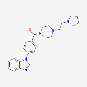 molecular formula C24H29N5O B7517972 [4-(Benzimidazol-1-yl)phenyl]-[4-(2-pyrrolidin-1-ylethyl)piperazin-1-yl]methanone 