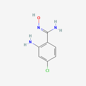 molecular formula C7H8ClN3O B7517986 2-amino-4-chloro-N'-hydroxybenzenecarboximidamide 