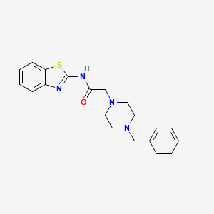 molecular formula C21H24N4OS B7517993 N-(1,3-benzothiazol-2-yl)-2-[4-[(4-methylphenyl)methyl]piperazin-1-yl]acetamide 