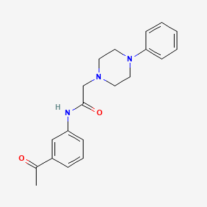molecular formula C20H23N3O2 B7518062 N-(3-acetylphenyl)-2-(4-phenylpiperazin-1-yl)acetamide 