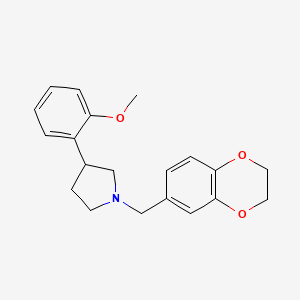 molecular formula C20H23NO3 B7518064 1-(2,3-Dihydro-1,4-benzodioxin-6-ylmethyl)-3-(2-methoxyphenyl)pyrrolidine 