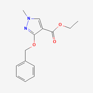 molecular formula C14H16N2O3 B7518077 Ethyl 3-(benzyloxy)-1-methyl-1H-pyrazole-4-carboxylate 