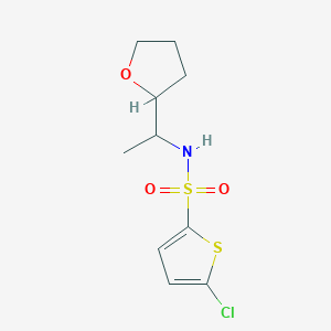 molecular formula C10H14ClNO3S2 B7518083 5-chloro-N-[1-(oxolan-2-yl)ethyl]thiophene-2-sulfonamide 