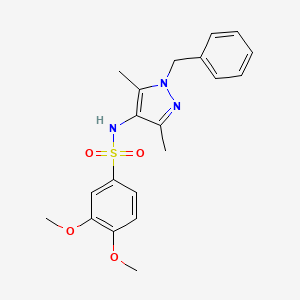 molecular formula C20H23N3O4S B7518090 N-(1-benzyl-3,5-dimethylpyrazol-4-yl)-3,4-dimethoxybenzenesulfonamide 