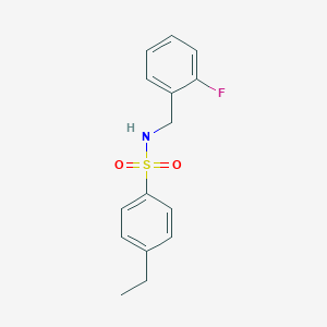 molecular formula C15H16FNO2S B7518101 4-ethyl-N-(2-fluorobenzyl)benzenesulfonamide 