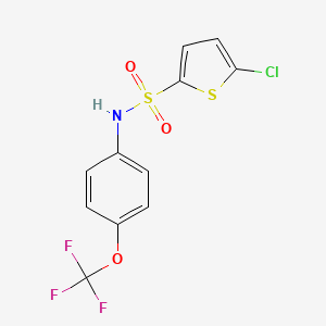 molecular formula C11H7ClF3NO3S2 B7518102 5-chloro-N-[4-(trifluoromethoxy)phenyl]thiophene-2-sulfonamide 