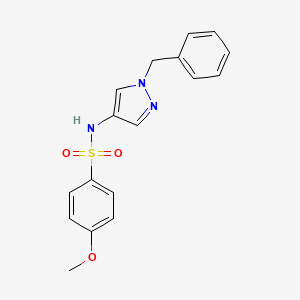 molecular formula C17H17N3O3S B7518115 N-(1-benzylpyrazol-4-yl)-4-methoxybenzenesulfonamide 