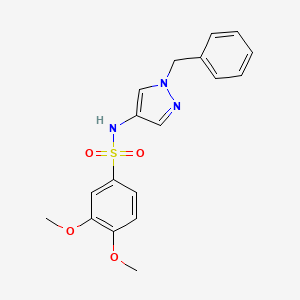 molecular formula C18H19N3O4S B7518121 N-(1-benzylpyrazol-4-yl)-3,4-dimethoxybenzenesulfonamide 