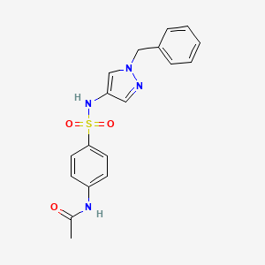 molecular formula C18H18N4O3S B7518128 N-[4-[(1-benzylpyrazol-4-yl)sulfamoyl]phenyl]acetamide 
