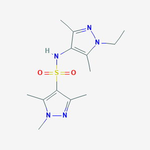 molecular formula C13H21N5O2S B7518150 N-(1-ethyl-3,5-dimethylpyrazol-4-yl)-1,3,5-trimethylpyrazole-4-sulfonamide 