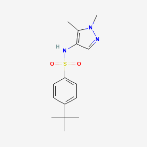 molecular formula C15H21N3O2S B7518179 4-tert-butyl-N-(1,5-dimethylpyrazol-4-yl)benzenesulfonamide 