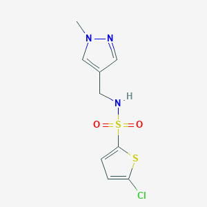 molecular formula C9H10ClN3O2S2 B7518189 5-chloro-N-[(1-methyl-1H-pyrazol-4-yl)methyl]thiophene-2-sulfonamide 