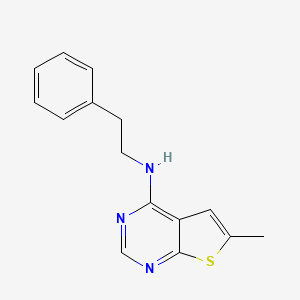 molecular formula C15H15N3S B7518211 6-methyl-N-(2-phenylethyl)thieno[2,3-d]pyrimidin-4-amine 
