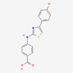 molecular formula C16H11BrN2O2S B7518221 4-{[4-(4-Bromophenyl)-1,3-thiazol-2-yl]amino}benzoic acid 