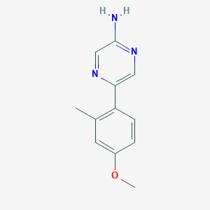 molecular formula C12H13N3O B7518226 5-(4-Methoxy-2-methylphenyl)pyrazin-2-amine 