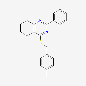 molecular formula C22H22N2S B7518248 4-[(4-Methylbenzyl)thio]-2-phenyl-5,6,7,8-tetrahydroquinazoline 