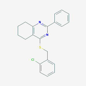 molecular formula C21H19ClN2S B7518260 4-[(2-Chlorobenzyl)thio]-2-phenyl-5,6,7,8-tetrahydroquinazoline 