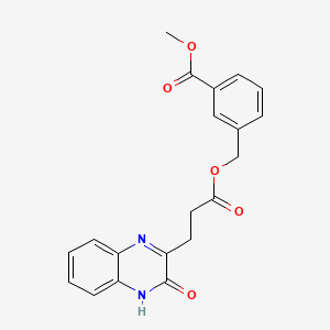 molecular formula C20H18N2O5 B7518262 Methyl 3-({[3-(3-hydroxyquinoxalin-2-yl)propanoyl]oxy}methyl)benzoate 