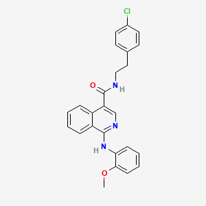 molecular formula C25H22ClN3O2 B7518275 N-[2-(4-chlorophenyl)ethyl]-1-[(2-methoxyphenyl)amino]isoquinoline-4-carboxamide 