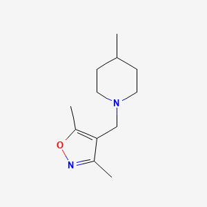 molecular formula C12H20N2O B7518305 3,5-Dimethyl-4-[(4-methylpiperidin-1-yl)methyl]-1,2-oxazole 