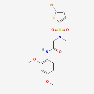 molecular formula C15H17BrN2O5S2 B7518307 N~2~-[(5-bromothien-2-yl)sulfonyl]-N~1~-(2,4-dimethoxyphenyl)-N~2~-methylglycinamide 