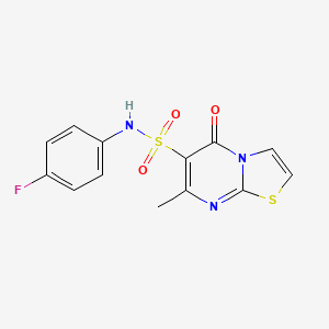 molecular formula C13H10FN3O3S2 B7518326 N-(4-fluorophenyl)-7-methyl-5-oxo-5H-[1,3]thiazolo[3,2-a]pyrimidine-6-sulfonamide 