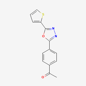 molecular formula C14H10N2O2S B7518336 1-[4-(5-Thien-2-yl-1,3,4-oxadiazol-2-yl)phenyl]ethanone 