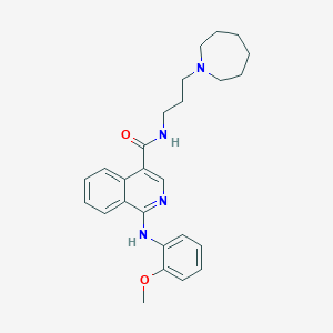 molecular formula C26H32N4O2 B7518353 N-(3-azepan-1-ylpropyl)-1-[(2-methoxyphenyl)amino]isoquinoline-4-carboxamide 