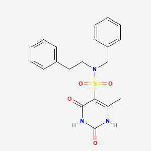 molecular formula C20H21N3O4S B7518369 N-benzyl-6-methyl-2,4-dioxo-N-(2-phenylethyl)-1H-pyrimidine-5-sulfonamide 