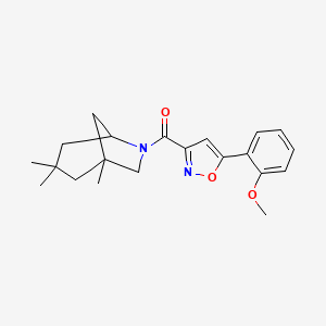 molecular formula C21H26N2O3 B7518382 [5-(2-Methoxyphenyl)-1,2-oxazol-3-yl]-(1,3,3-trimethyl-6-azabicyclo[3.2.1]octan-6-yl)methanone 