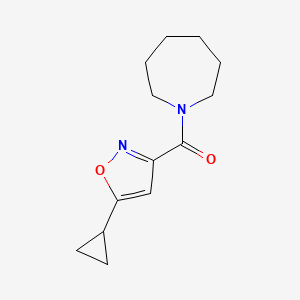 molecular formula C13H18N2O2 B7518394 1-[(5-Cyclopropylisoxazol-3-yl)carbonyl]azepane 