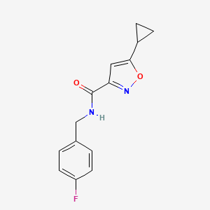 molecular formula C14H13FN2O2 B7518401 5-cyclopropyl-N-(4-fluorobenzyl)isoxazole-3-carboxamide 