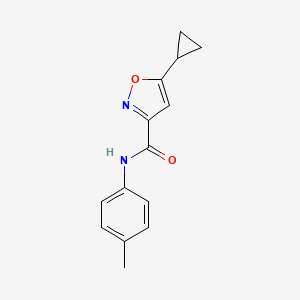 molecular formula C14H14N2O2 B7518405 5-cyclopropyl-N-(4-methylphenyl)isoxazole-3-carboxamide 