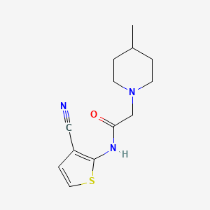 molecular formula C13H17N3OS B7518412 N-(3-cyanothiophen-2-yl)-2-(4-methylpiperidin-1-yl)acetamide 