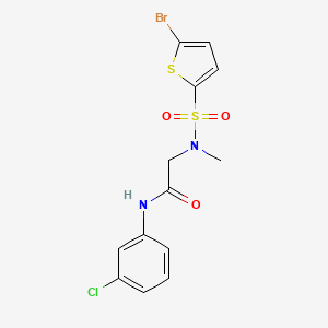 molecular formula C13H12BrClN2O3S2 B7518415 N~2~-[(5-bromothien-2-yl)sulfonyl]-N~1~-(3-chlorophenyl)-N~2~-methylglycinamide 