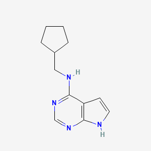 molecular formula C12H16N4 B7518442 N-(cyclopentylmethyl)-7H-pyrrolo[2,3-d]pyrimidin-4-amine 