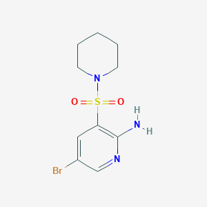 molecular formula C10H14BrN3O2S B7518461 5-Bromo-3-piperidin-1-ylsulfonylpyridin-2-amine 