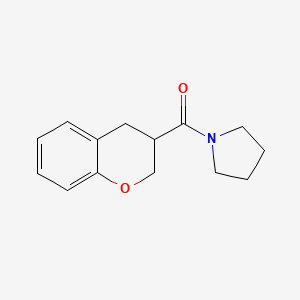 molecular formula C14H17NO2 B7518469 3,4-dihydro-2H-chromen-3-yl(pyrrolidin-1-yl)methanone 